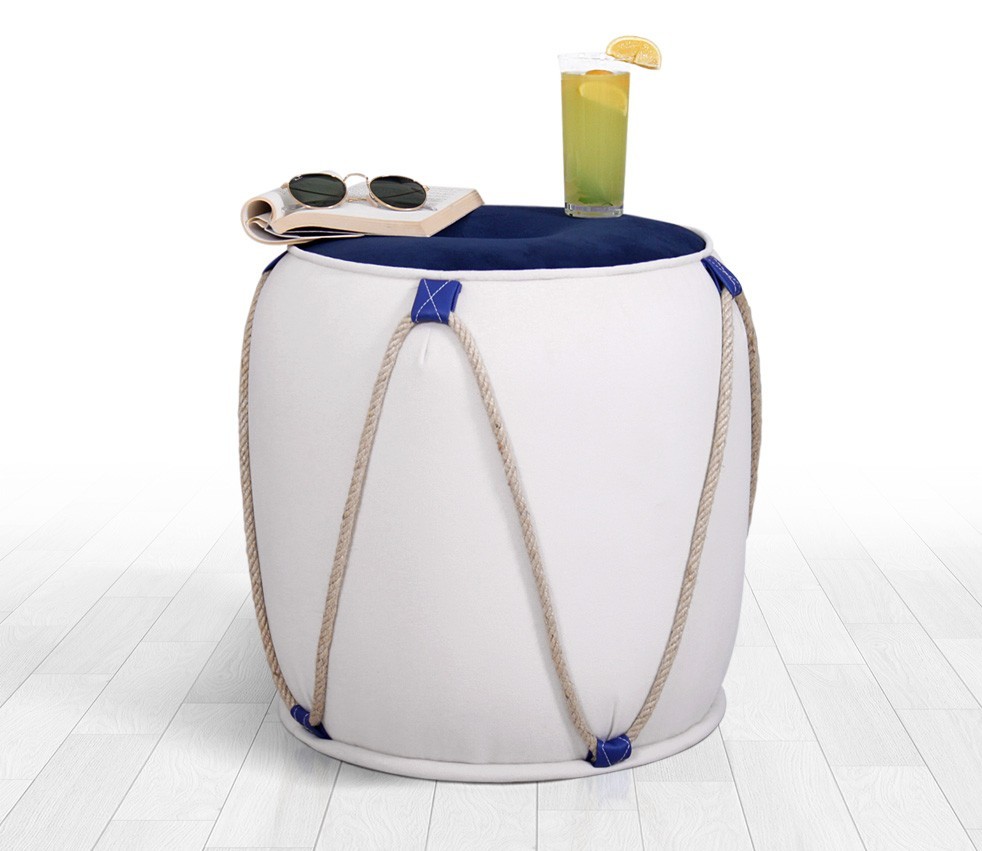 L'essentiel Maison Tabure 44x42cm, Plavo-Belo