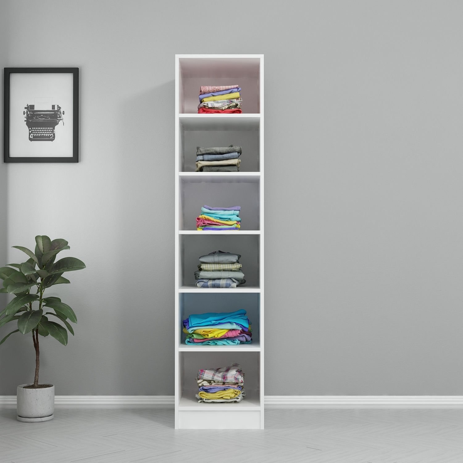 Hanah home Ormar Kale 45x190x52cm Bijeli