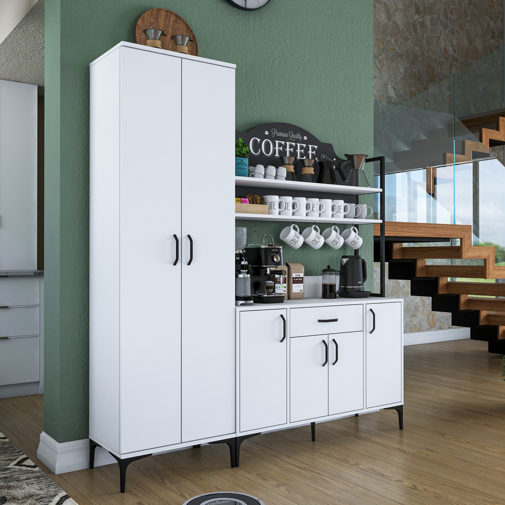 Hanah Home Komoda s ladicama 280x198,6x40cm Bijela