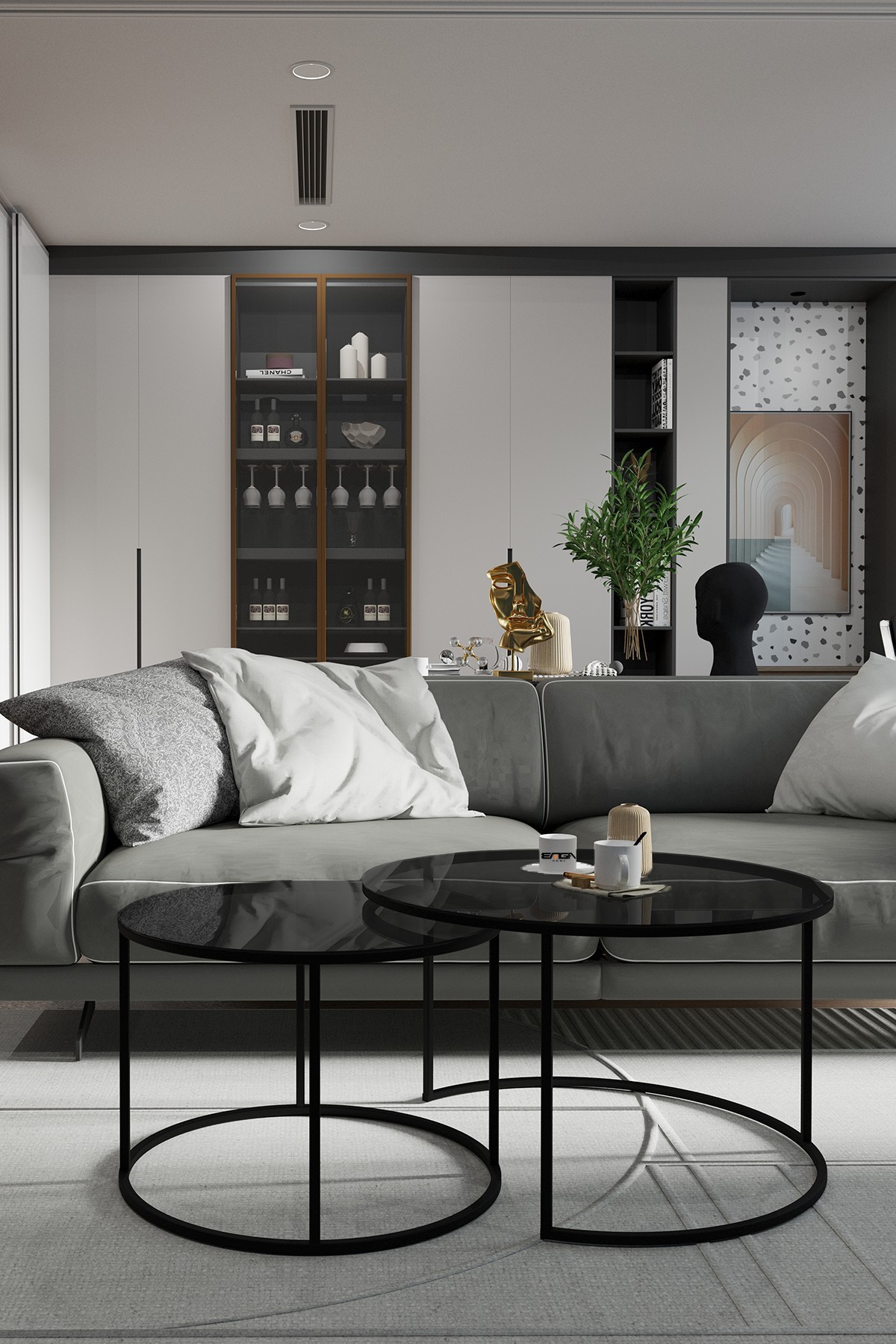 Hanah Home Club sto Kyoto 72x45x72cm sivi