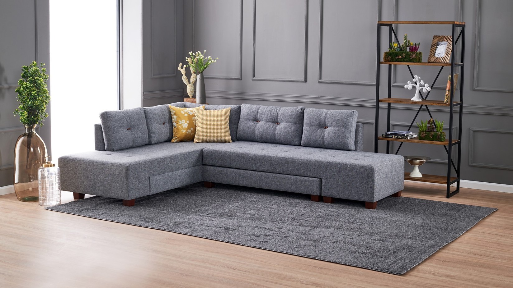 Atelier del Sofa Kutna garnitura Manama 280x85x206cm Siva