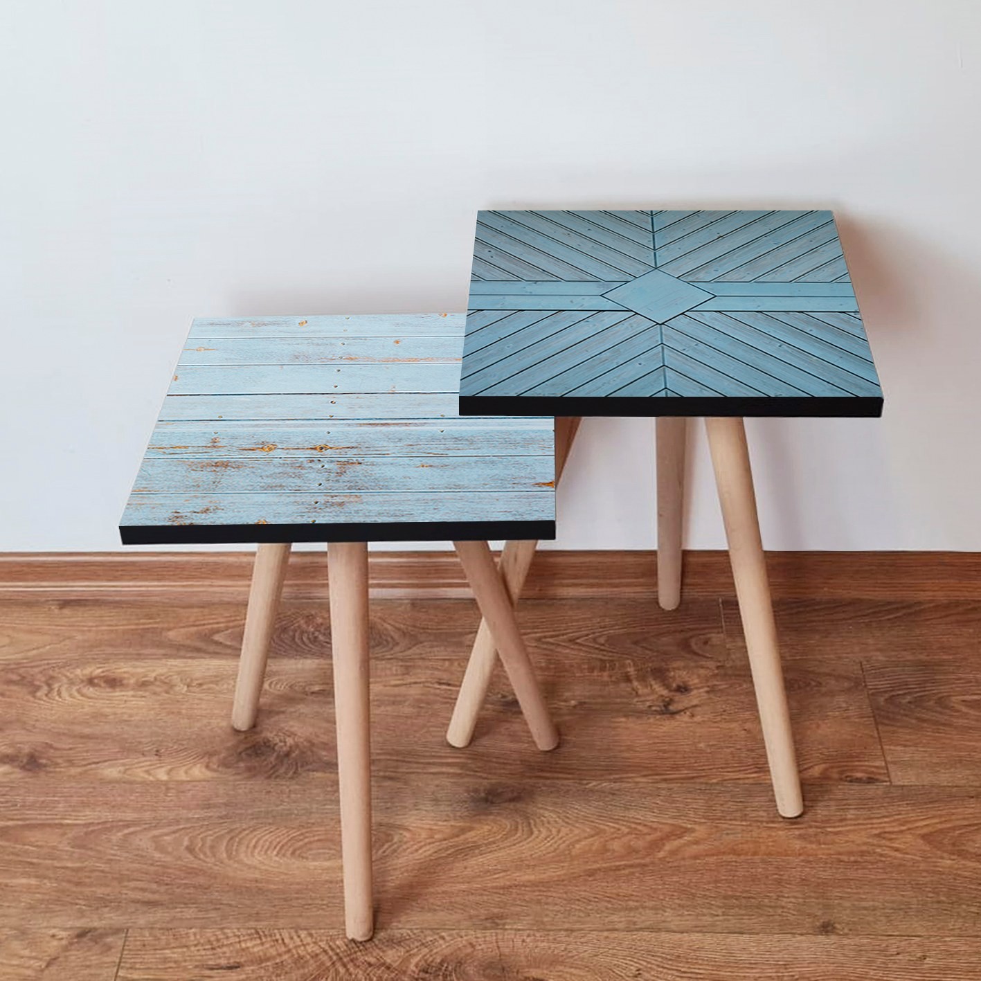 Hanah Home Club set stolova, 2 dijela, plavo-smeđi