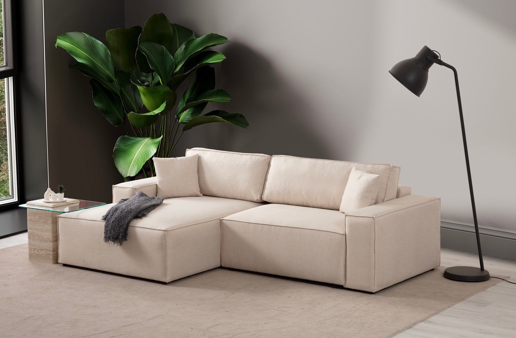 Atelier del Sofa Kutna sofa Pirlo 145x43x206cm Bež