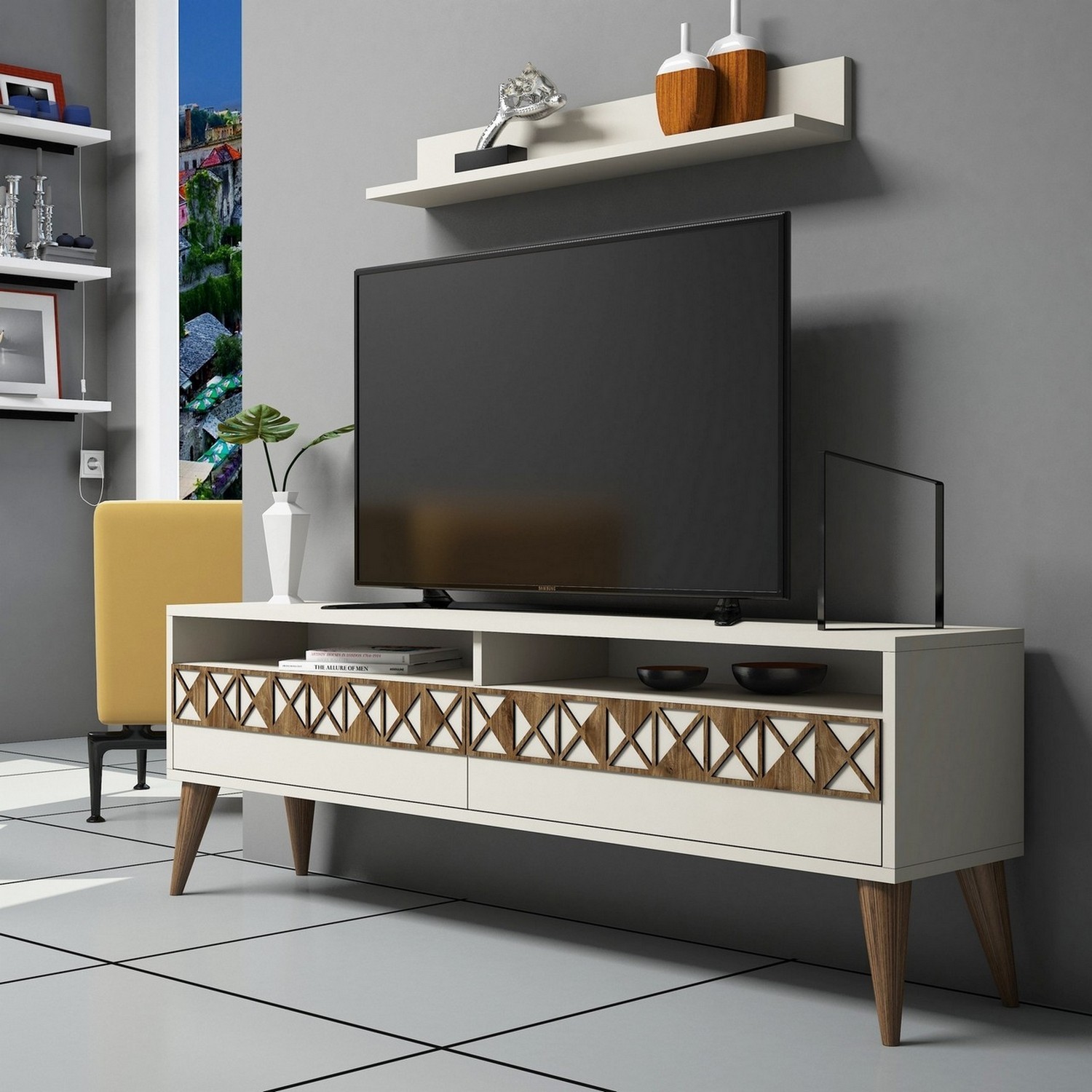 Hanah home TV Dresser Line krema