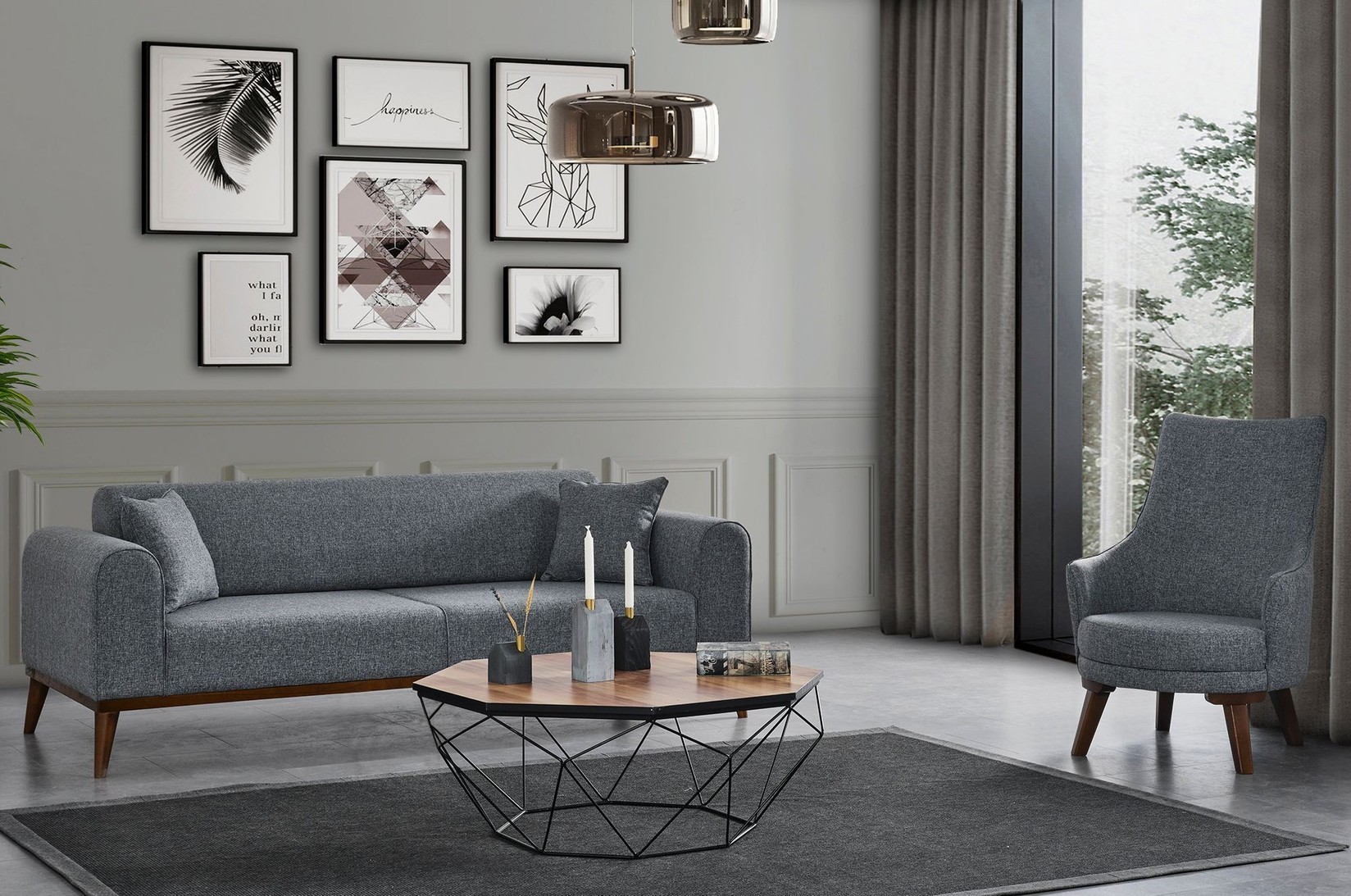 Atelier del Sofa Kauč na razvlačenje Cofi 90x80x222cm Svijetlo siva