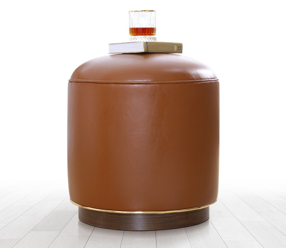 Atelier del Sofa Stool 43cm Camel