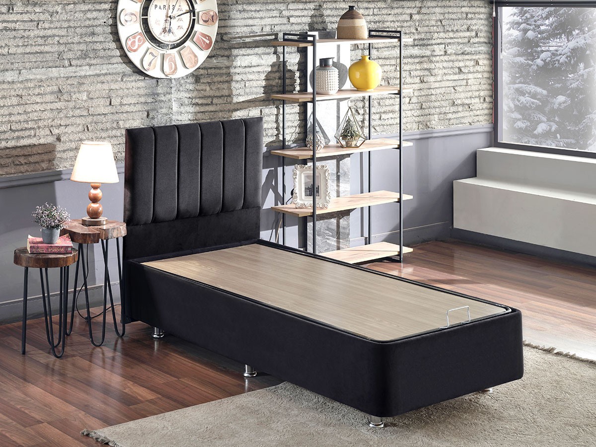 Hanah home Krevet Ela 90x38x190cm Crni