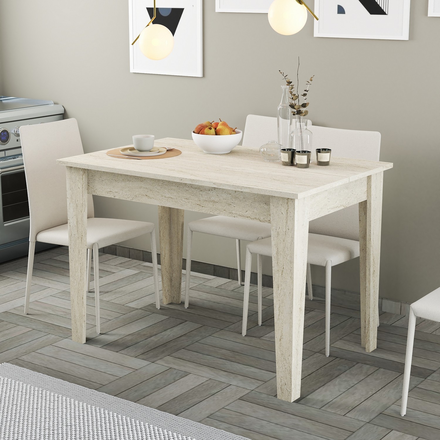 Hanah Home Trpezarijski sto Kijev 110x75x72cm Bež