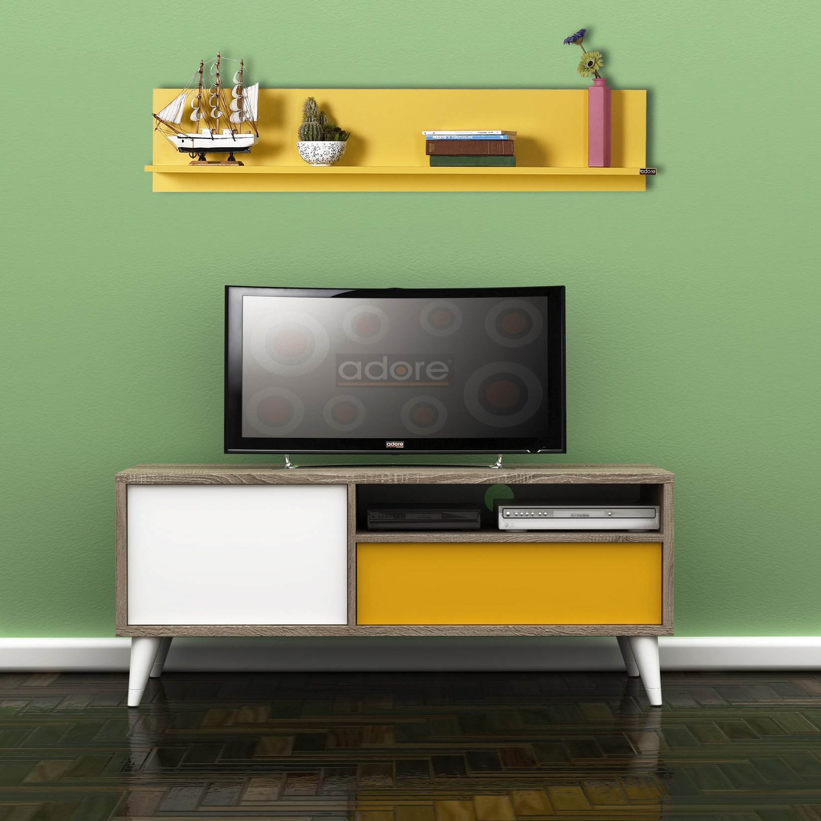 Hanah home Zidna polica žuta