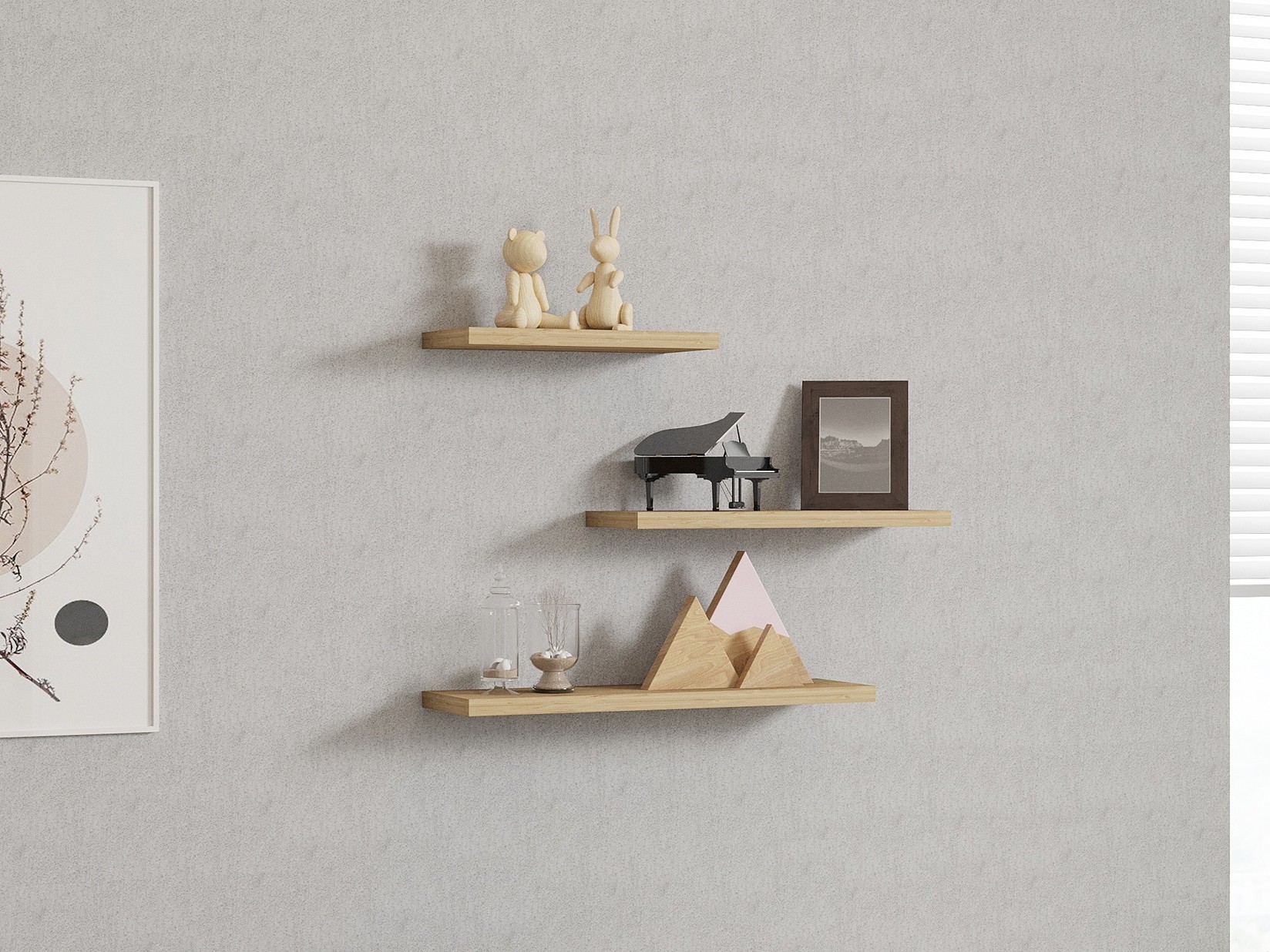 Hanah home Zidna polica od hrastovine