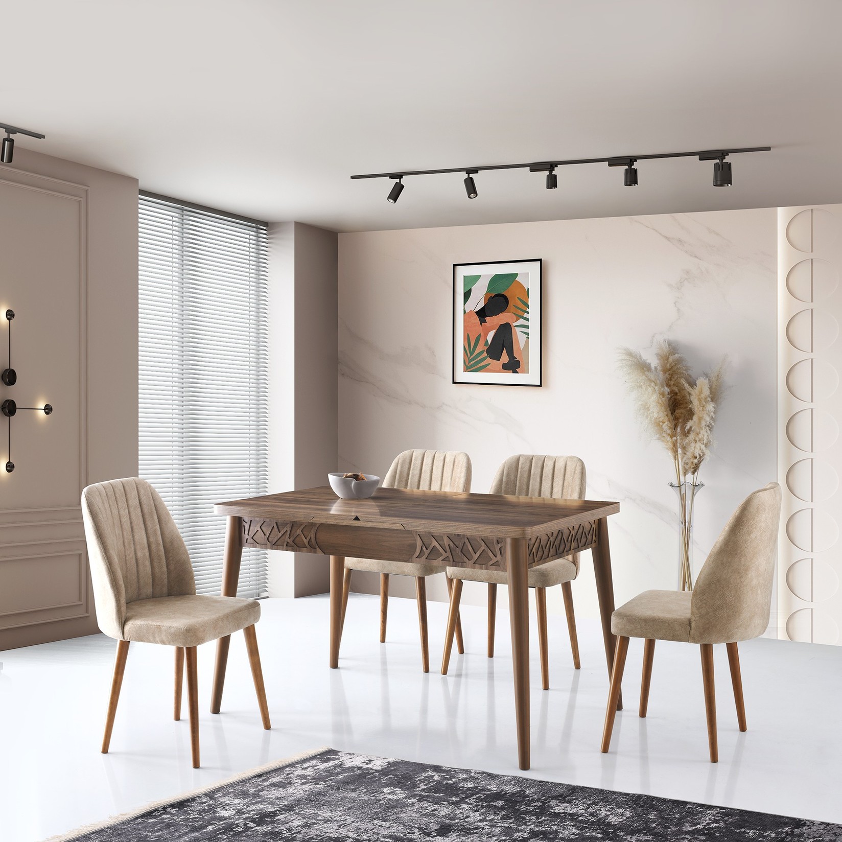 Hanah home Mira trpezarijski sto 130x75x80cm Orah