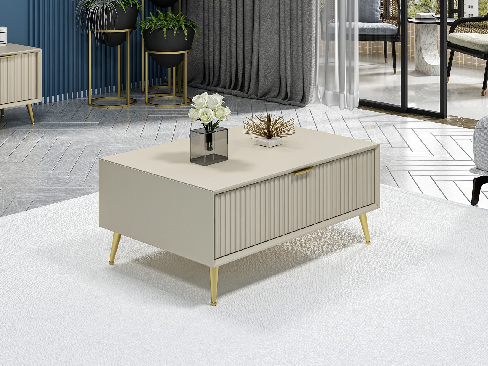 Hanah Home Club sto Luxe 90x40x60cm Sand