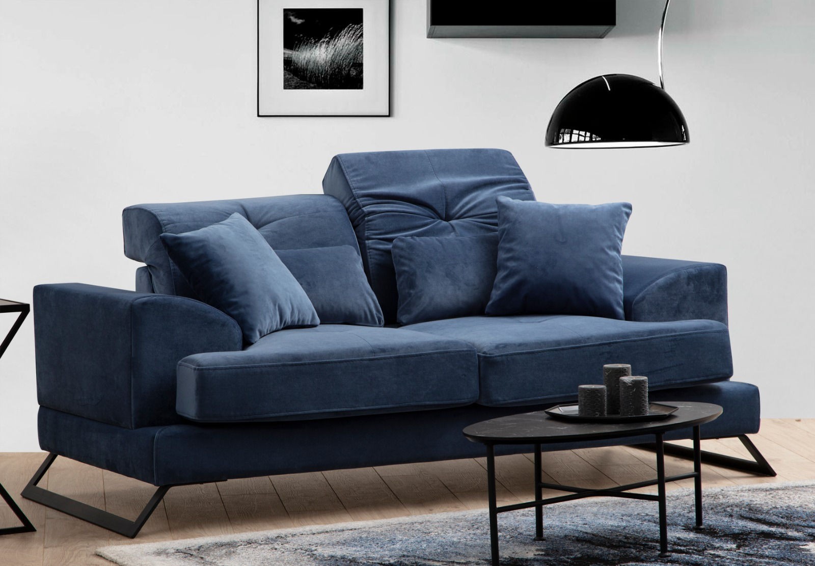 Atelier del Sofa Dvosjed Frido 100x92x185cm Teget