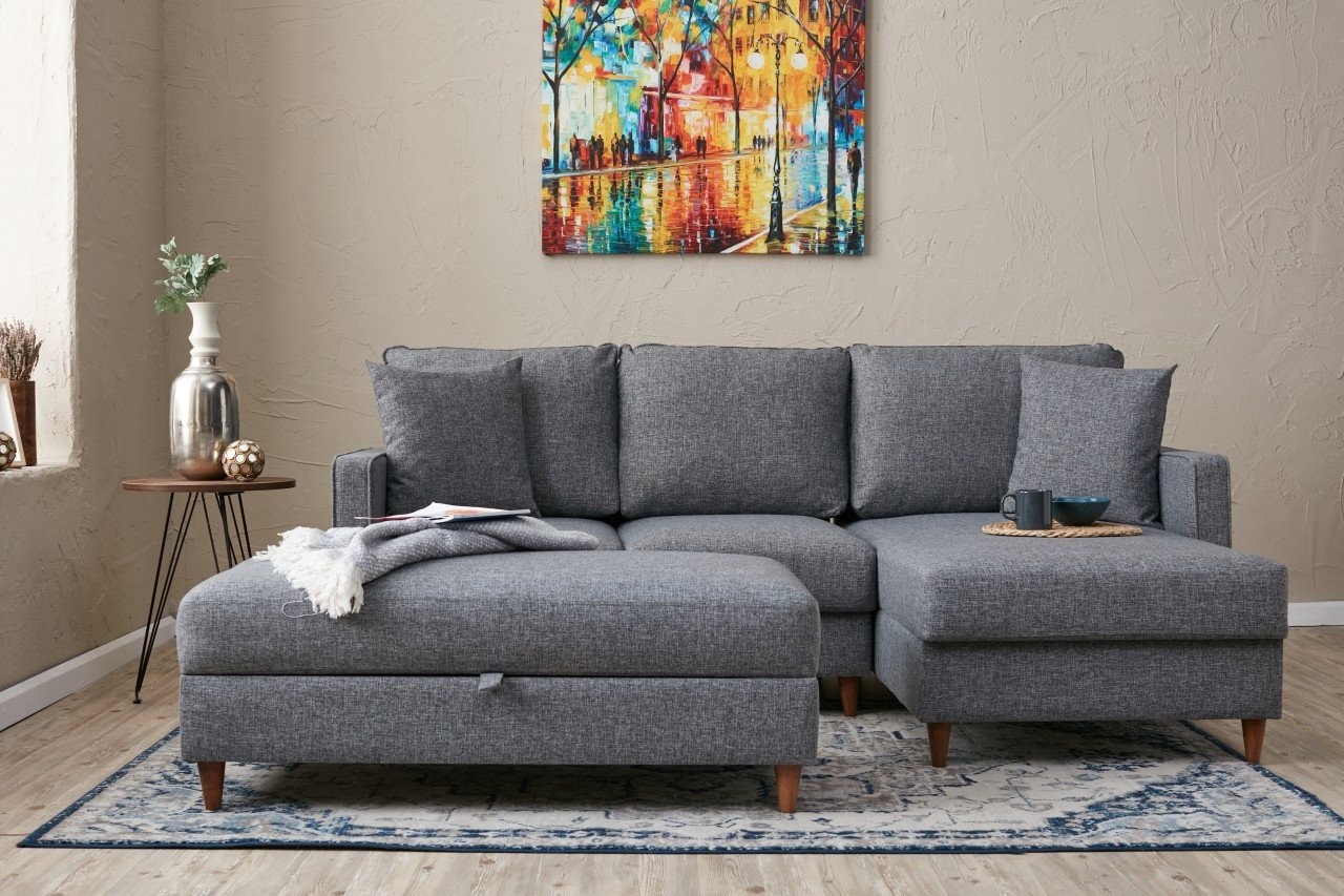 Atelier del Sofa Kutna garnitura Eva 210x82x195cm Siva