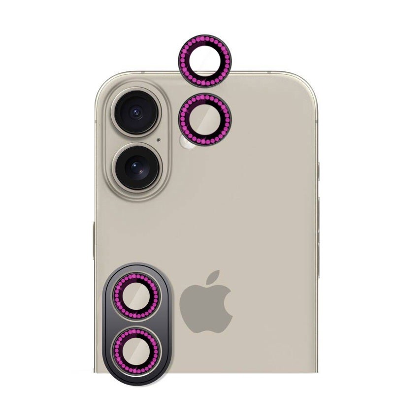 Positioner Staklo Kamere Diamond iPhone 16/16 Plus Pink
