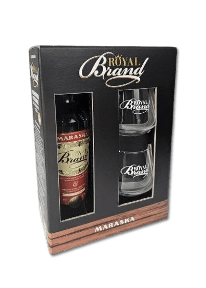 Maraska Royal brand 35% 0,7L + 2 čaše – Gift box