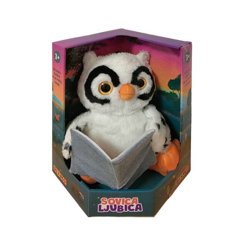Dexy co  Plišana igračka Sovica ljubica HTL2336H, Bijela