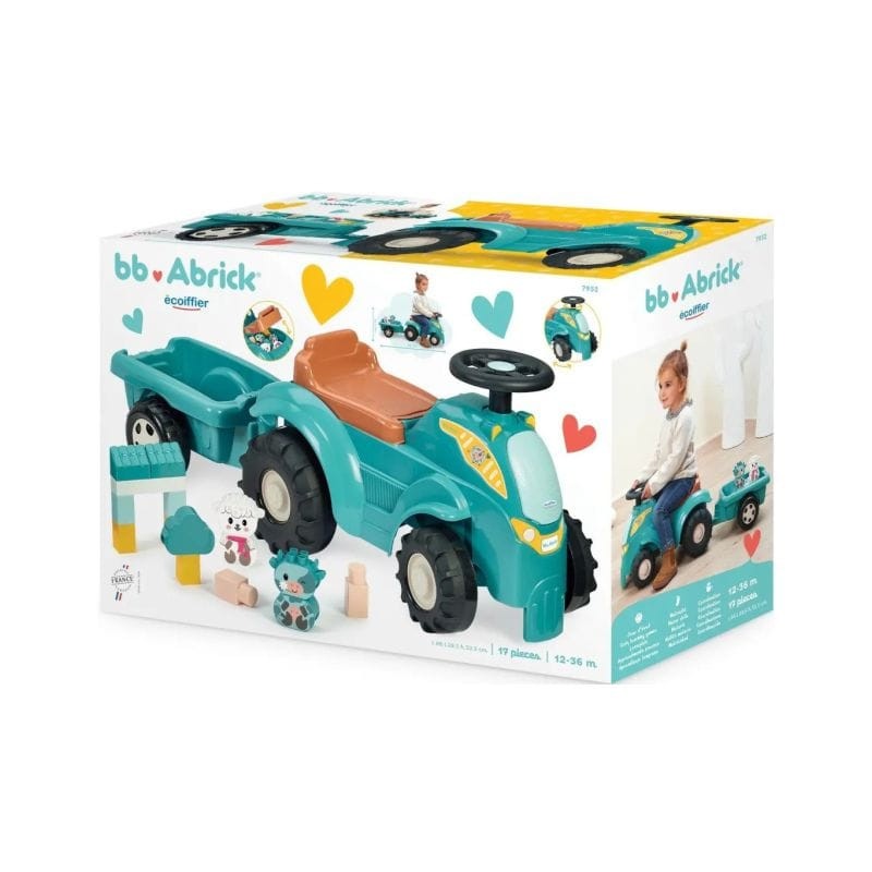 Ecoiffier Igračka traktor sa prikolicom SM007952, Zeleni