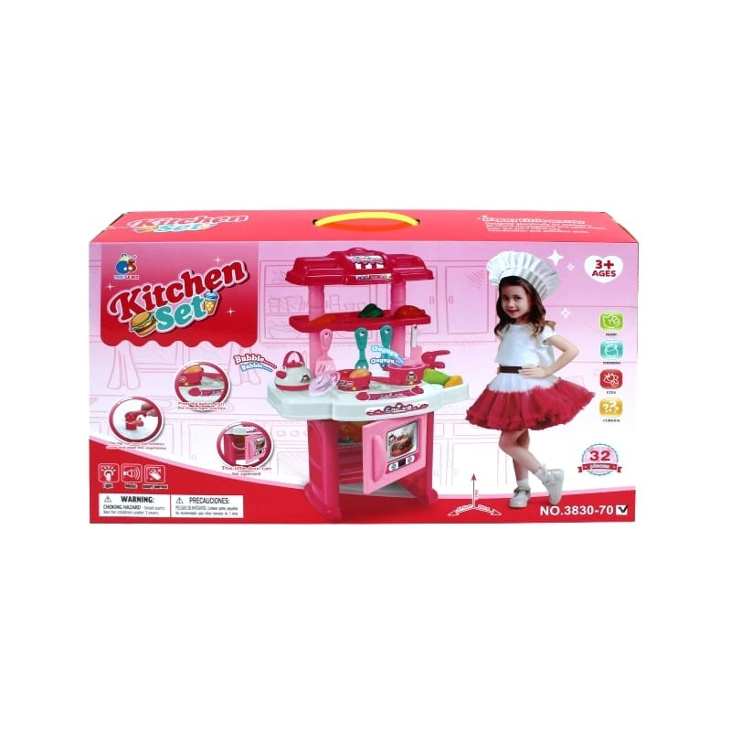 Dječiji set kuhinja 069027, Roze-bijeli