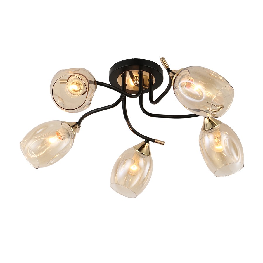 E-LIGHT Luster Brass EL-90030-5, Crni