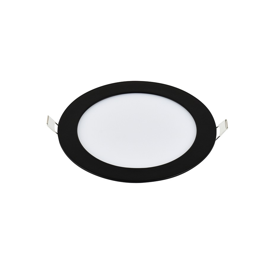E-LIGHT LED Ugradni panel, Okrugli, 12W, 3000K, Crni