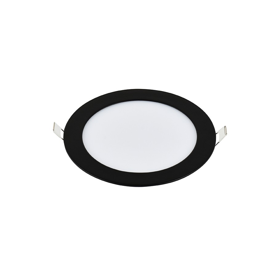 E-LIGHT LED Ugradni panel, Okrugli, 6W, 3000K, Crni
