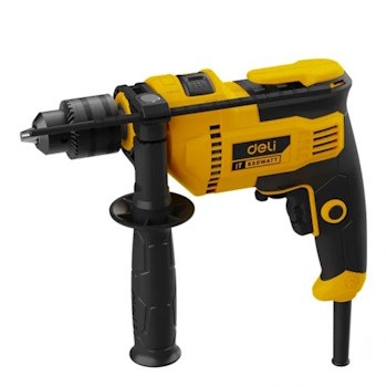 DELI Električna udarna bušilica EDL-CZ13-E6, 820W, 13mm, Žuta