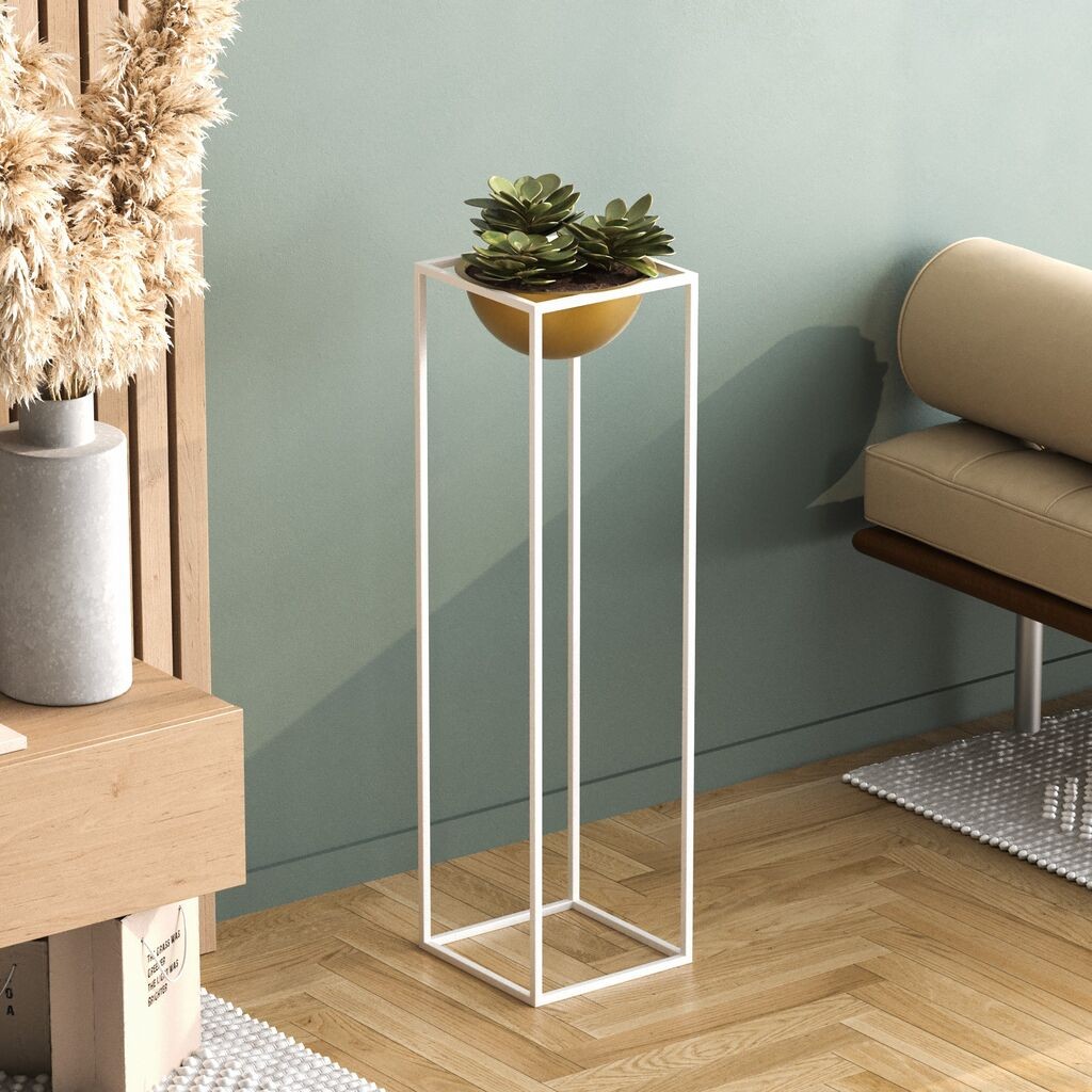 Aberto Design Dekorativna saksija GED-020-C, 80 cm, O 26 cm,, Bijela