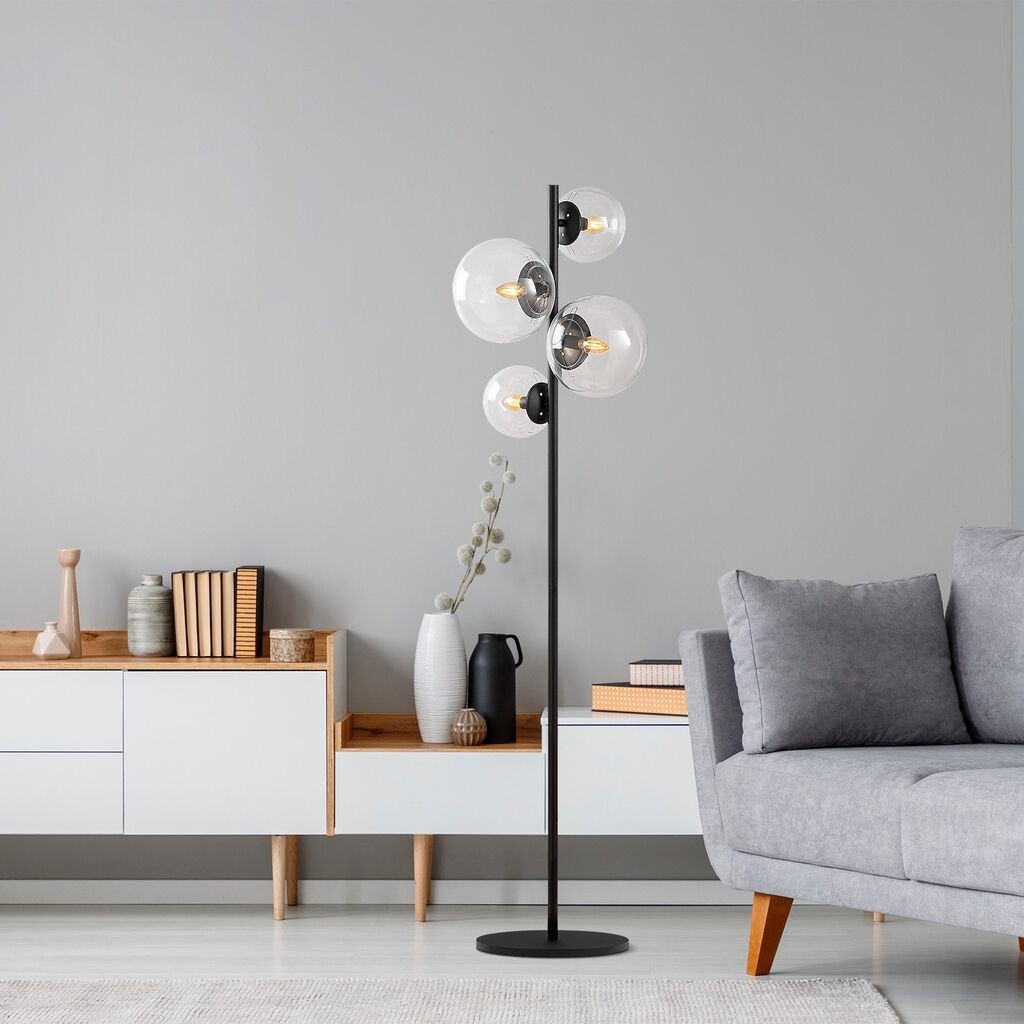 Opviq podna lampa Fazli-10522, 33x33x162 cm, 4x E14, IP20, Crna