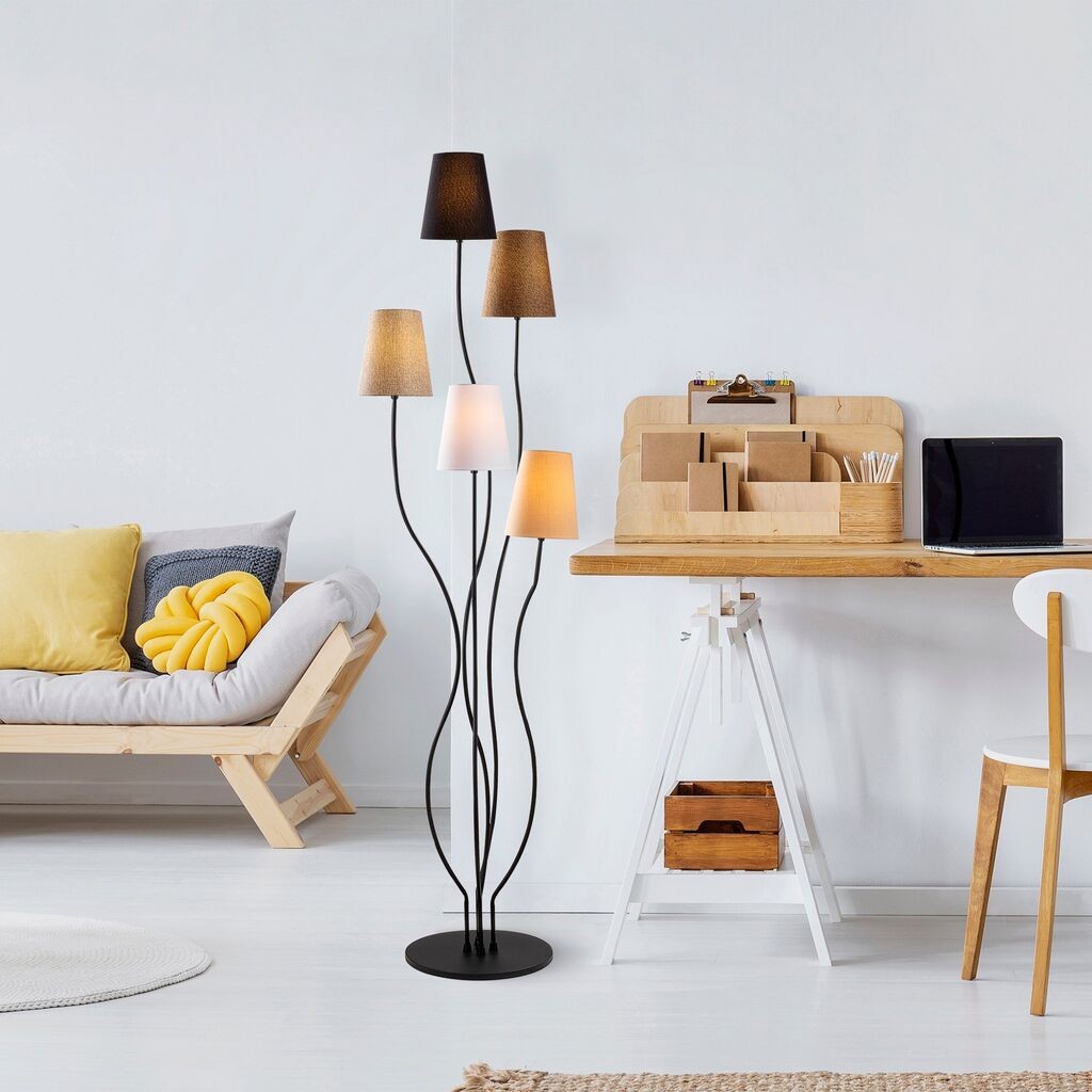 Opviq Podna lampa Bonibon-13233, 44 x 44 x 160 cm, 5 x E14, smeđa