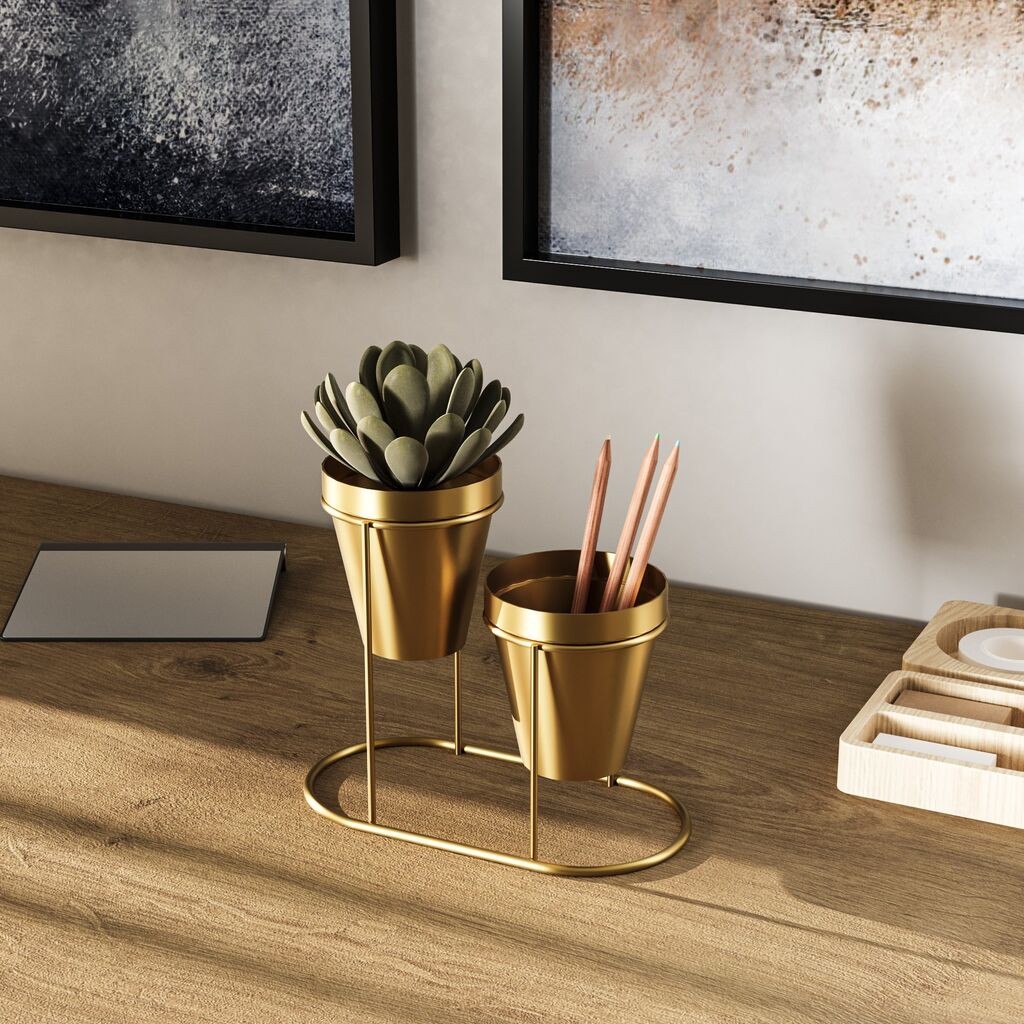 Aberto Design Stolna dekoracija 19x16x10 cm, Zlatne boje