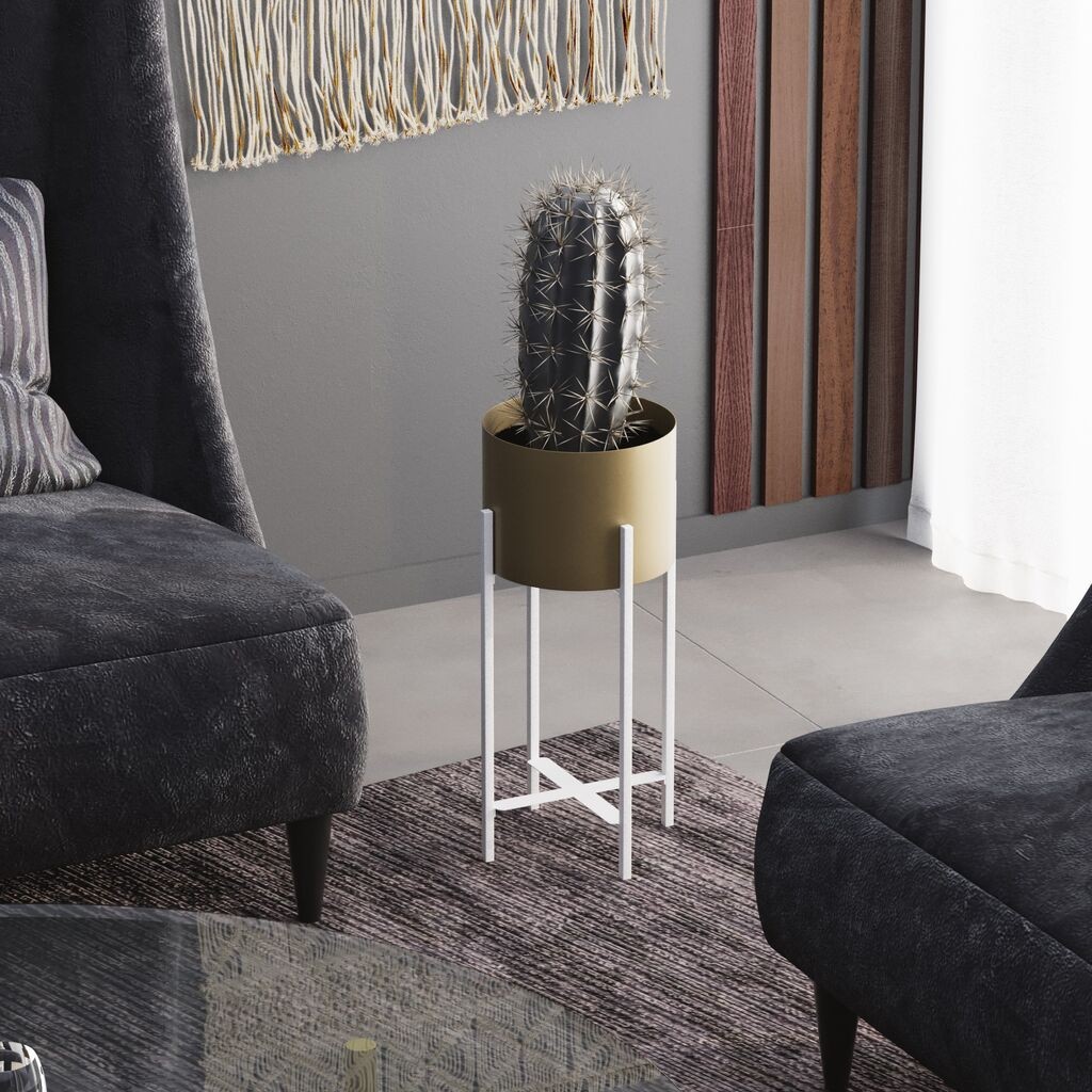 Aberto Design Dekorativna saksija GED-026-C, 23x48 cm, Bijela