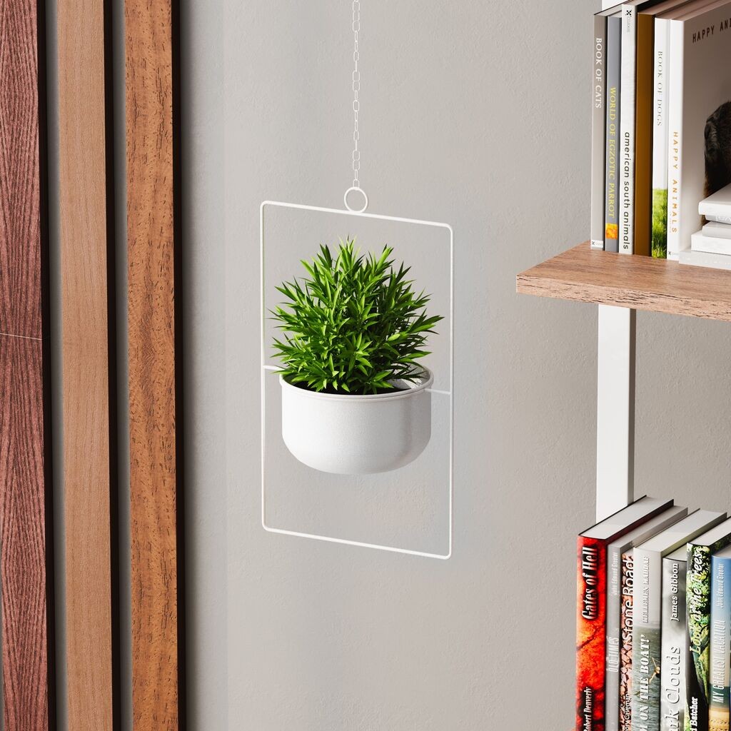 Aberto Design Ukrasna saksija Parapet, 25x40x17 cm, Bijela