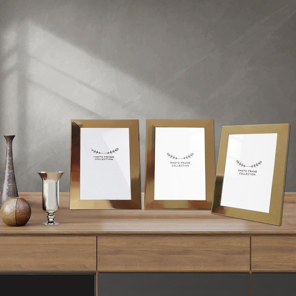 Aberto Design Set okvira za slike 3IAFC1022_1015, 10x15cm, 3 komada, zlatne boje