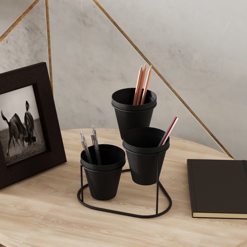 Aberto Design Stolna dekoracija 19x20x19cm, Crna