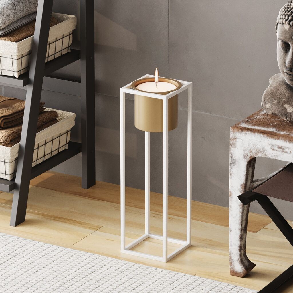 Aberto Design Dekorativna saksija GED-023-C, 15x50 cm, Bijela