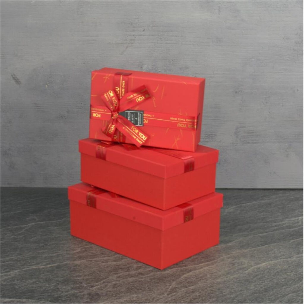 Milleryt Set od 3 ukrasne kutije Tohana, crvene boje