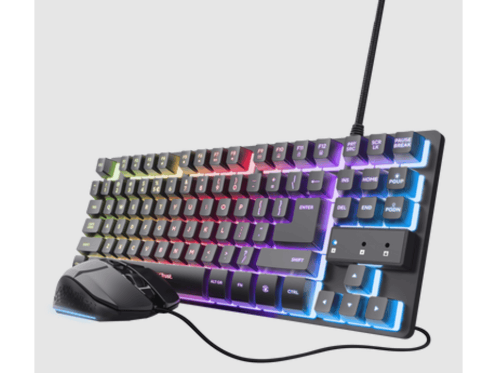 Trust Gaming set GXT 798, Thado Mehanička gaming tastatura i Felox gaming miš, USB-C, USB-A konektor, 6400 dpi, Crni