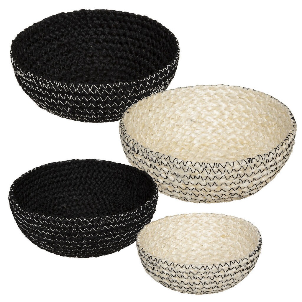 Atmosfera Set od 4 pletene košare Safari, bijelo-crne boje