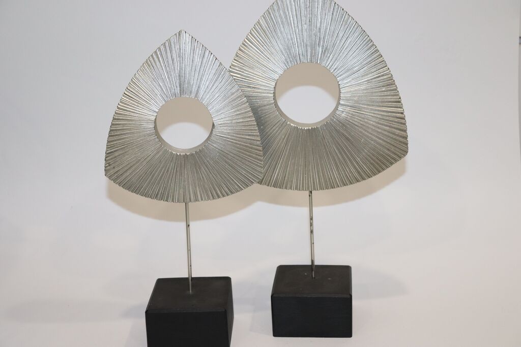 Milleryt Set od 2 dekorativne figure, Trokut, srebrne boje