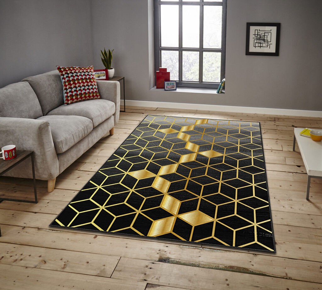 Conceptum Hypnose tepih Asr Crpt-97, pravougaoni, 100 x 140 cm, crni