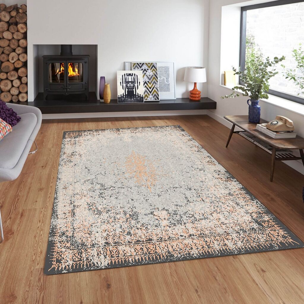 Conceptum Hypnose Tepih Cg56, Pravougaoni, 100 x 140 cm, Krem-sivi