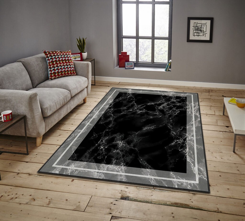 Conceptum Hypnose tepih Asr Crpt-131, pravougaoni, 80 x 140 cm, crni