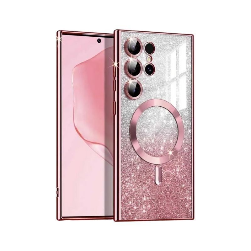 Maska za mobilni telefon Samsung S25 Ultra, MagSafe, Glitter, Roza