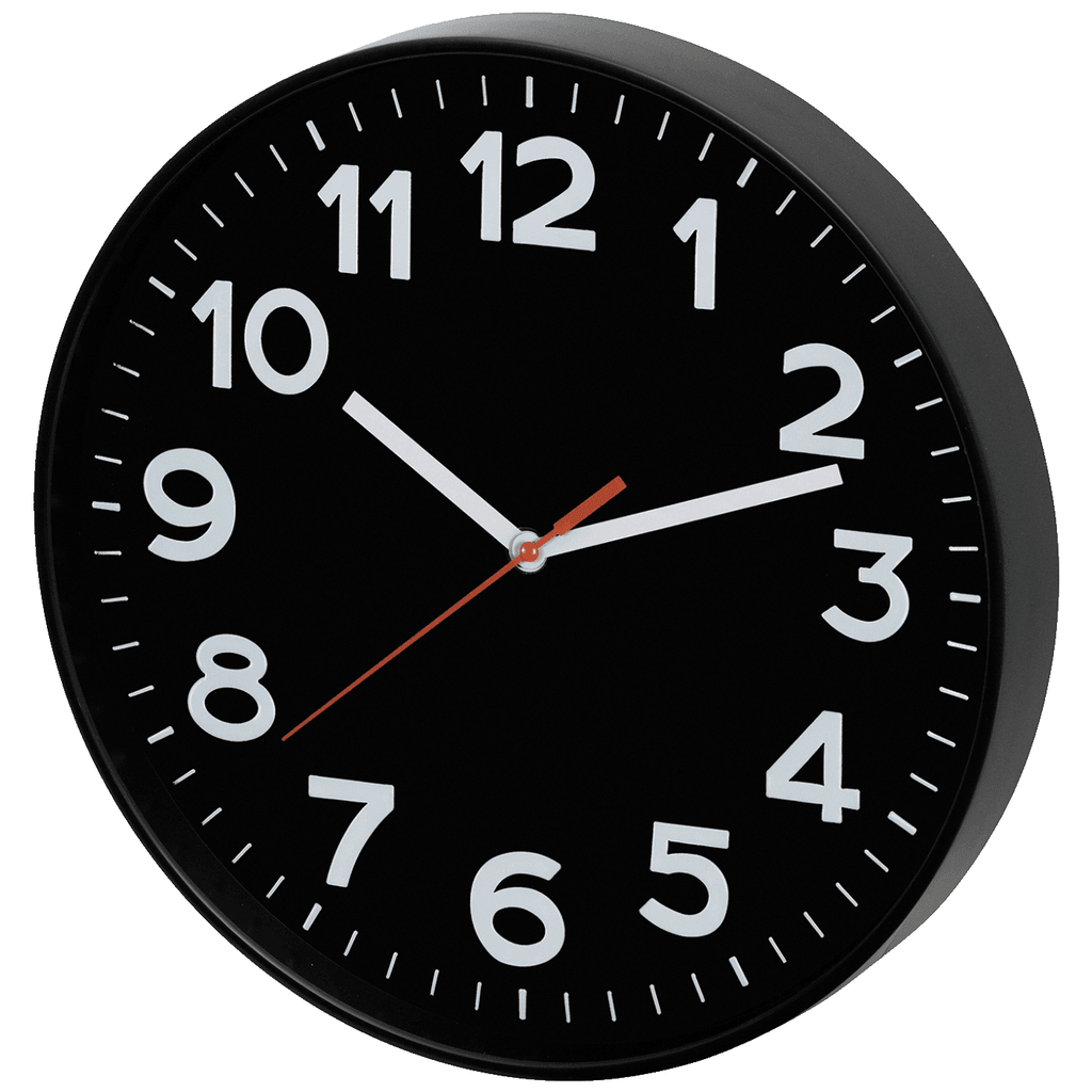 Home Zidni sat, staklena prednja strana, 1 x AA baterija, 250 mm, AWC250BK, Crni