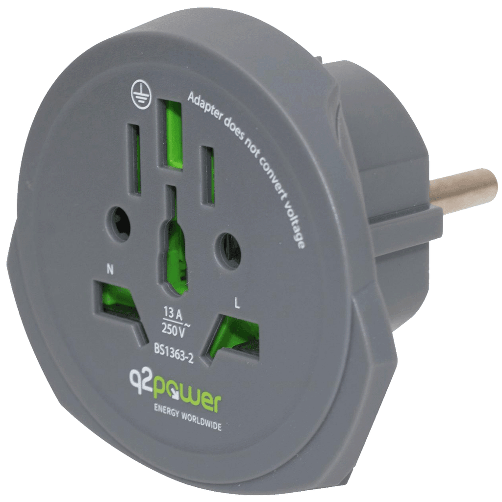 q2power Adapter putni univerzalni, World to Europe