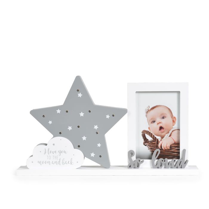 Cangaroo Drveni okvir za sliku sa noćnim svjetlom, Sivi