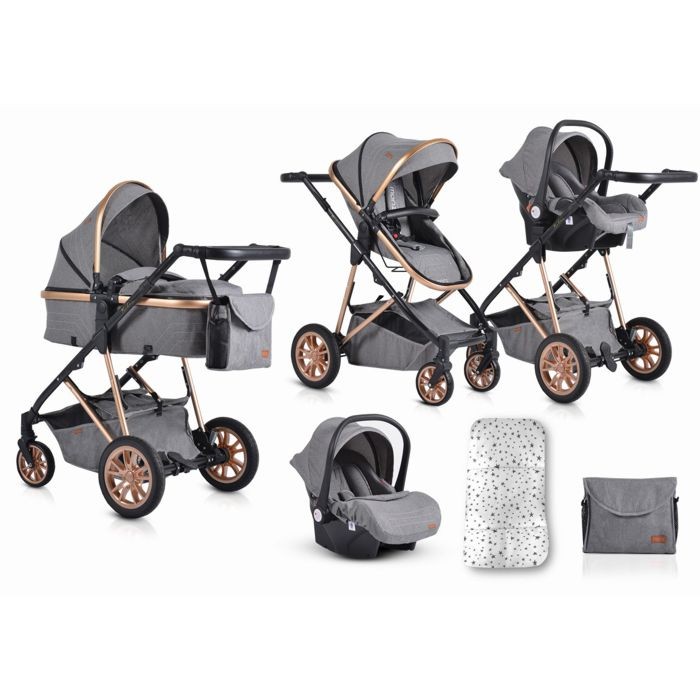 Moni Dječija kolica 3u1, Siva