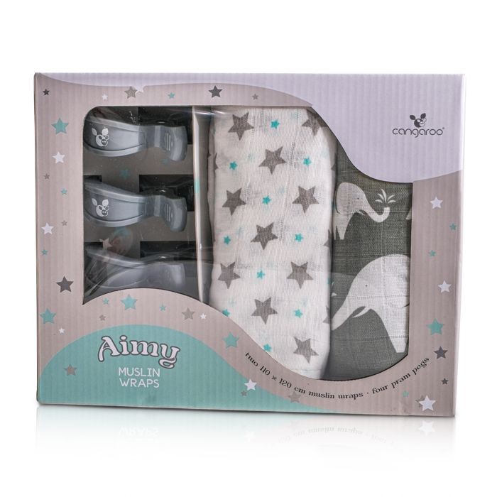 Cangaroo Set muslin pokrivača, Sivi