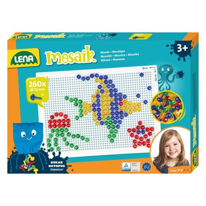 Lena Mozaik Prozirni kreativni set sa čavlićima, Šareni